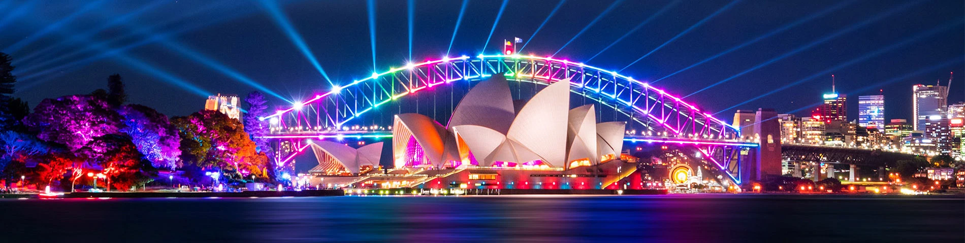 Vivid sydney from sydney harbour